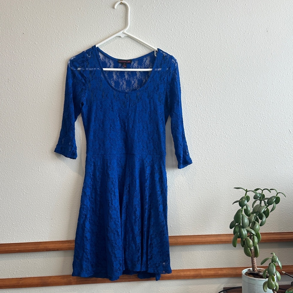 Material Girl Royal Blue Lace Dress